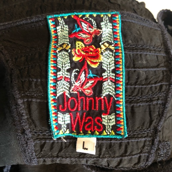 Johnny Was Black Lace Boho Top - Picture 6 of 8